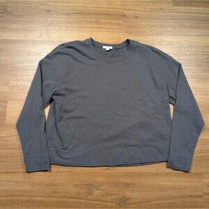 James Perse Vintage French Terry Sweatshirt Women’s Size 2 Gray Relaxed Boxy